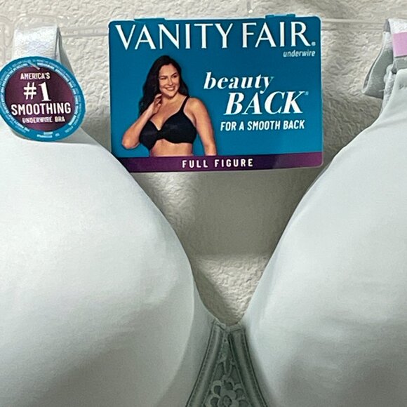 NWT, VANITY FAIR Beauty Back Full Figure No Poke Underwire Bra, Pale Green - 46D - Picture 5 of 10